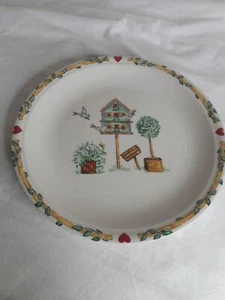Vintage Lot of 4 Thomson Pottery Birdhouse Topiary Dinner Plates #1 - Picture 1 of 5