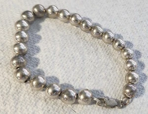STERLING SILVER 8MM BEAD BRACELET LOBSTER CLASP - Picture 1 of 3