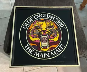 GRAPHIC FRAMED OLD ENGLISH 800 MALT LIQUOR BEER SIGN W/ TIGER PABST MILWAUKEE WI - Picture 1 of 2