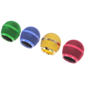 4 Pcs Colored Microphone Accessories Metal SM58 Grille Replacement Head Mesh - Picture 1 of 12