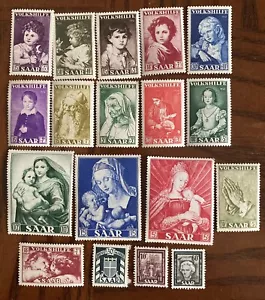 Germany saar 18 Mint stamps Includes Six Sets 1952 Cat Value £60+ (lot 645) - Picture 1 of 1