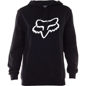 Legacy Fox Head Hoodie Black with White Logo Front - Picture 1 of 4