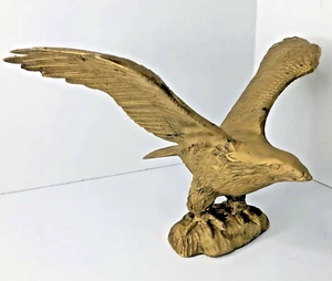Vintage Cast Iron Brass Eagle Wings Figurine Statue Sculpture Gold Bronze 10x6" - Picture 1 of 12