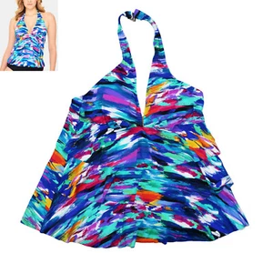 Swim Solutions Siegerstreifen Rüschen Brust Unterstützung Tankini Top 10 Neu mit Etikett mehrfarbig - Bild 1 von 1