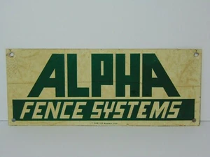 Vintage 1970s ALPHA FENCE SYSTEMS ST. LOUIS MISSOURI TIN METAL ADVERTISING SIGN - Picture 1 of 12