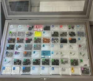 63 Piece Periodic Element Tile Display including display Cse Rhodium Iridium - Picture 1 of 9