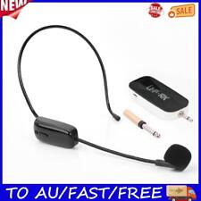 UHF Wireless Microphone Head-wear Mic System Receiver with 3.5 to 6.35 Adapter