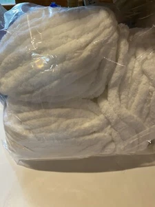 Chunky Chenille Yarn No Brand Name 3 Pack White - Picture 1 of 1