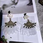 Vintage Czech Glass Flowers And Leaves Women Necklace Earrings Jewelry Set Gift