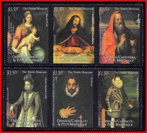 GRANADA CARIBEANS 2000 PINTURAS FAMOSAS MNH RELIGIÓN, DISFRACES - Imagen 1 de 1