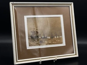 Charles H Lewis (British 20th Century) Ships At Sea Watercolour On Paper 1929 - Picture 1 of 13