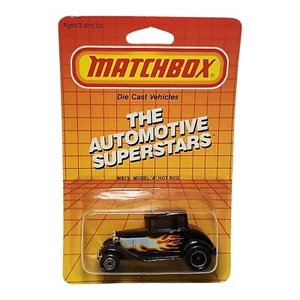 1986 Matchbox The Automotive Superstars Model 'A' Hot Rod Black MB73 New On Card - Picture 1 of 6