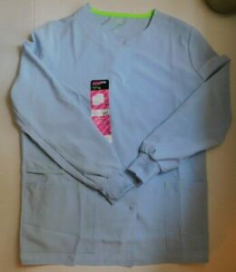 Scrub Tops Warm Up Jacket Light Blue XS M L XL Nurse Scrubstar Premium