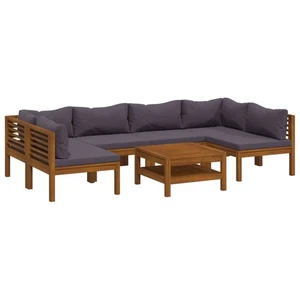 Garden Lounge Set with Cushion Modular Sofa Couch Solid Acacia Wood vidaXL - Picture 1 of 231
