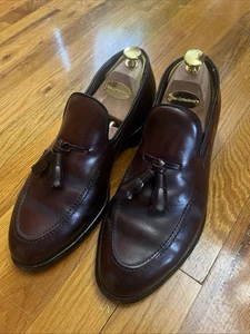 Vintage Allen Edmonds Saratoga Burgundy Shell Cordovan Tasseled Loafers Size 8D - Picture 1 of 9