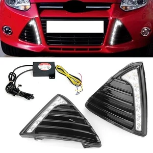 DRL LED Daytime Running Light For Ford Focus 2012-2014 w/ Turn Signal Lights - Picture 1 of 12