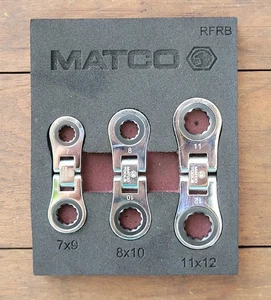 Matco Tools RFRB 3pc Metric Flex Finger Ratchet Wrench Set 7mm-12mm EXCELLENT - Picture 1 of 4