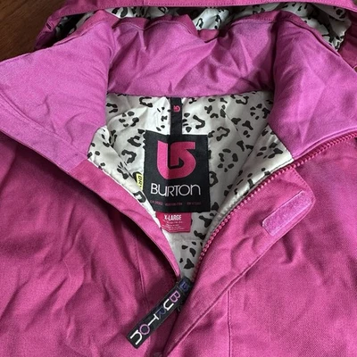 Chaqueta Burton Mujer XL Rosa DRYRIDE Capucha Snowboard Abrigo Forro Estampado Animal Foto 1 de 4