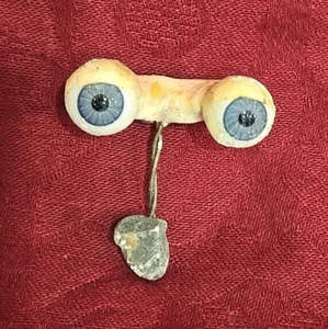 Par de ojos antiguos de muñeca alemana de vidrio azul sobre basculante 15,2 mm - Imagen 1 de 3