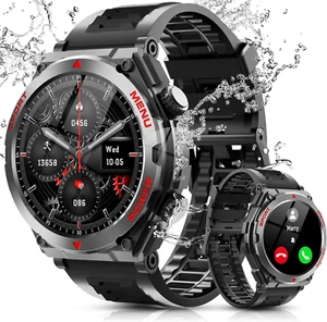 🔥 Smartwatch für Herren - IP68 Wasserdicht, Robust Taktisch Sport Fitness Tracker - Bild 1 von 7