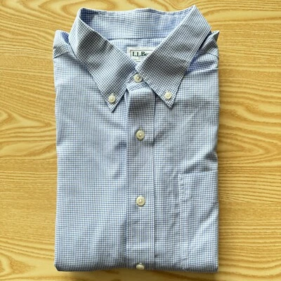 L.L.Bean Short Sleeve Shirt Mens Large Blue 26" Pit-to-Pit Designer Fashion Logo - Image 1 of 4