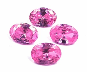 Lote de 4 zafiros rosas naturales bonito lote 14x10 mm corte ovalado lote mejor oferta - Imagen 1 de 12