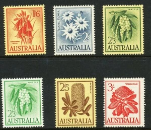 Australian 1959-64 Flowers, set of 6, Mint Never Hinged - Picture 1 of 1