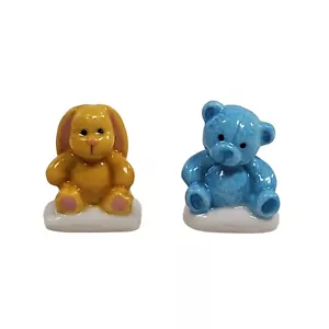 French Feves Porzellan Miniaturen (2): Hase, Teddybär - 7/8 Zoll - Bild 1 von 6