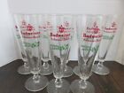 Vintage Budweiser Anheuser-Busch Pilsner Beer Glasses 8.5" Stem Flute Set Of 8
