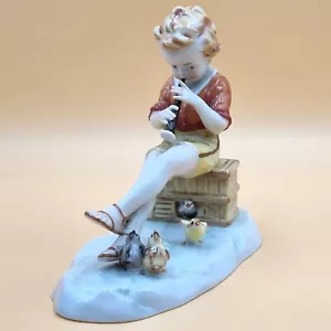 Figura de porcelana Metzler & Ortloff Ilmenau, figura, niño flautista - Imagen 1 de 10