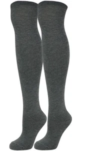 Womens Over The Knee Sexy Solid Striped or Dots Thigh High Socks - Picture 1 of 13