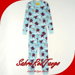 NWT HANNA ANDERSSON JUSTICE LEAGUE ORGANIC LONG JOHNS PAJAMAS SUPERMAN 110 6 - Picture 1 of 5