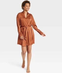 Women's Satin Robe - Stars Above Brown XL/XXL - Bild 1 von 2