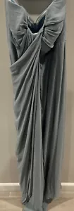 Dessy Collection Vivian Diamond 10 Mint Formal Maxi Dress Strapless Ruched Bust - Picture 1 of 7