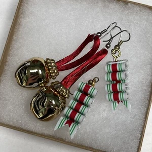 Ohrringe, 2 Paar, Weihnachten, Glocken (Ring) und Bänder - Bild 1 von 11