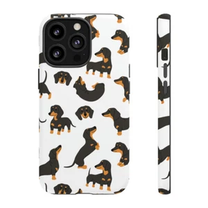 Dachshund Pattern Phone Case Weenie Weiner Dog Print, Pet Owner, Gift, Matte - Picture 1 of 48