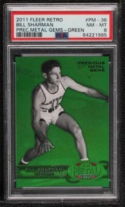 2011-12 Fleer Retro Precious Metal Gems Green 8/10 Bill Sharman #PM-36 PSA 8 HOF