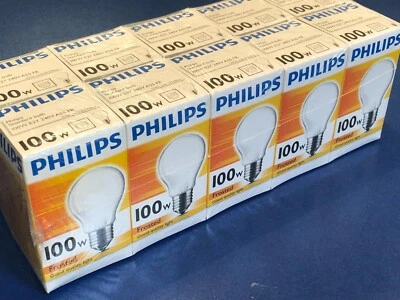 10 X PHILIPS Standard Bulb A55 FR 100 230V E27 100W MATT BULB!! DIMMABLE!! - Image 1 of 2