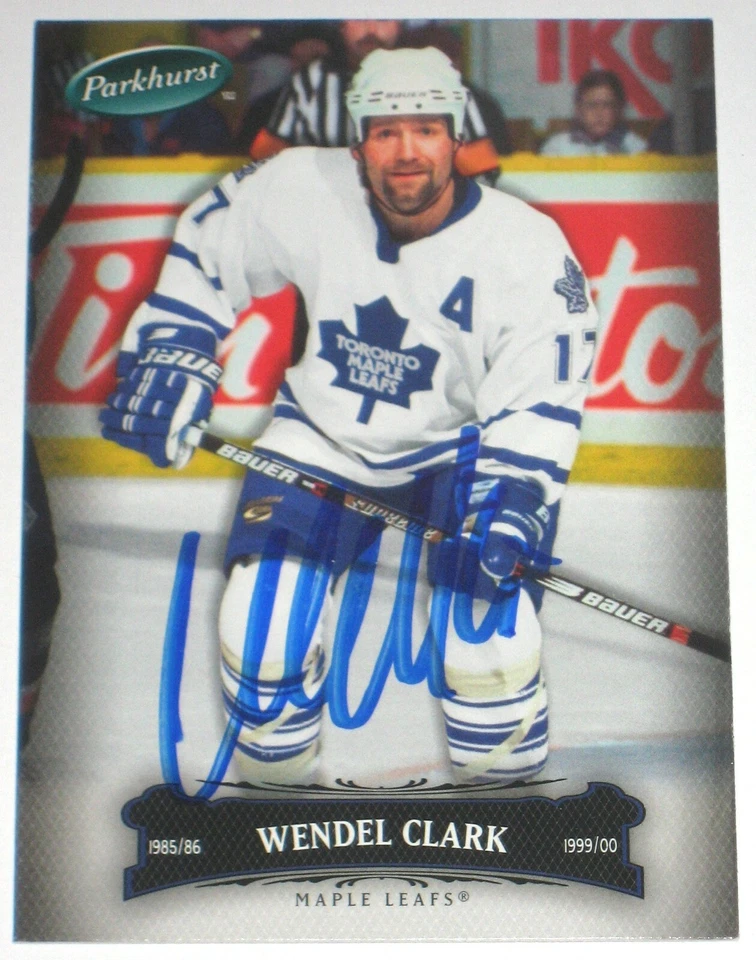 WENDEL CLARK SIGNED UPPER DECK PARKHURST TORONTO MAPLE LEAFS CARD AUTOGRAPH!! - Image 1 of 1