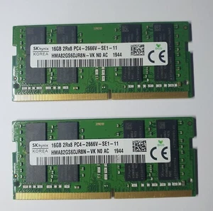 SK Hynix PC4-21300 2666V 32GB 2X16GB DDR4 HMA82GS6DJR8N-VK 260pin Laptop Ram - Picture 1 of 1