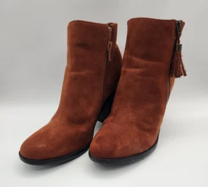 Bambus Stiefeletten Kunst-Wildleder Reißverschluss & Quaste braun Damen US Größe 11 - Bild 1 von 21
