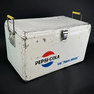 original Mid Century Pepsi Cola Kühlbox weiß Getränkekiste Ice Cooler 50er - Picture 1 of 7