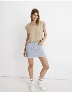 Stretch Straight Mini Skirt in Gingham: Raw-Hemmed Edition - Picture 1 of 2