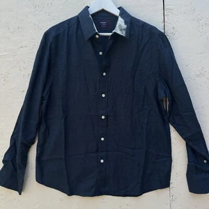 Camisa de franela UNTUCKit para hombre ajuste regular manga larga abotonada talla grande trabajo - Imagen 1 de 12