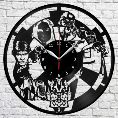 Reloj de pared disco vinilo Star Wars decoración de pared arte hogar 12"" (30 cm) 47 Foto 1 de 4