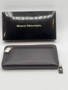 Portafoglio/Porta Carte di Credito Stone Mountain Donna Vera Pelle Marrone Ciottolato - Foto 1 di 6