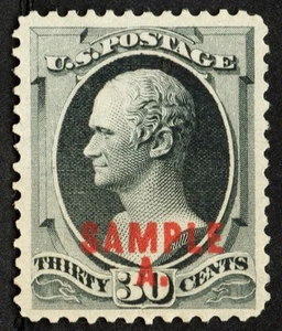 US # 190s *MINT OG H* { -XF- 30c ALEX HAMILTON } TYPE L SAMPLE A OVERPRINT 1889 - Picture 1 of 3