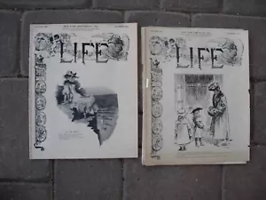 Life MagazineSept. 1, 1892 and Jan 26, 1905 Illustrated Weekly Humor Satire - Picture 1 of 5