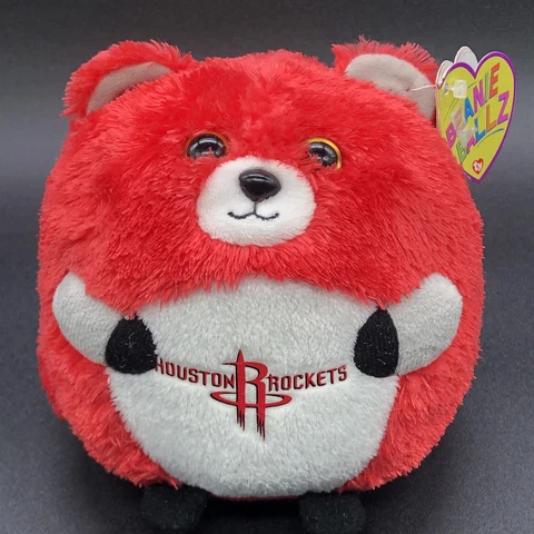 TY Beanie Ballz Houston Rockets 2012 Ball Plush 5" Basketball NBA Texas W Tags Cover