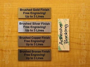 Individuell gravierte 1x3 Plakette Platte | Gebürstetes Gold, Silber, Kupfer oder Bronze Finish - Bild 1 von 9